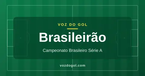 Arte do Voz do Gol para a editoria Brasileirão: campo de futebol desenhado em linhas e o nome da editoria