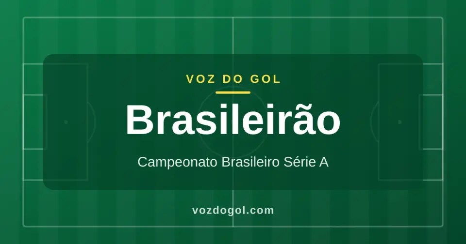 Arte do Voz do Gol para a editoria Brasileirão: campo de futebol desenhado em linhas e o nome da editoria