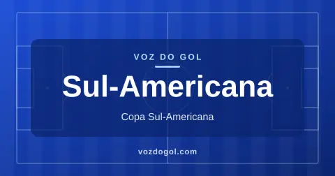 Arte do Voz do Gol para a editoria Sul-Americana: campo de futebol desenhado em linhas e o nome da editoria